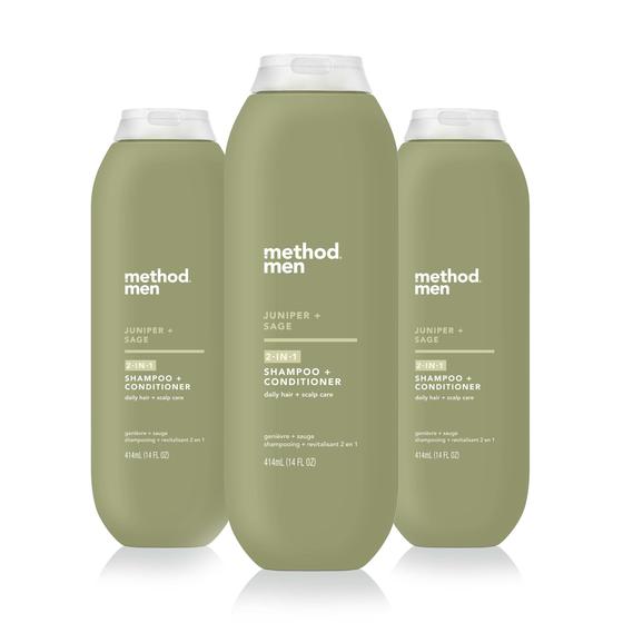 Imagem de Shampoo e Condicionador Method Men Juniper + Sage - Kit com 3 Unidades (414mL cada)