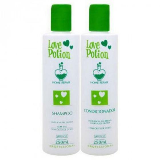 Imagem de Shampoo e condicionador óleo de coco 2x250ml love potion