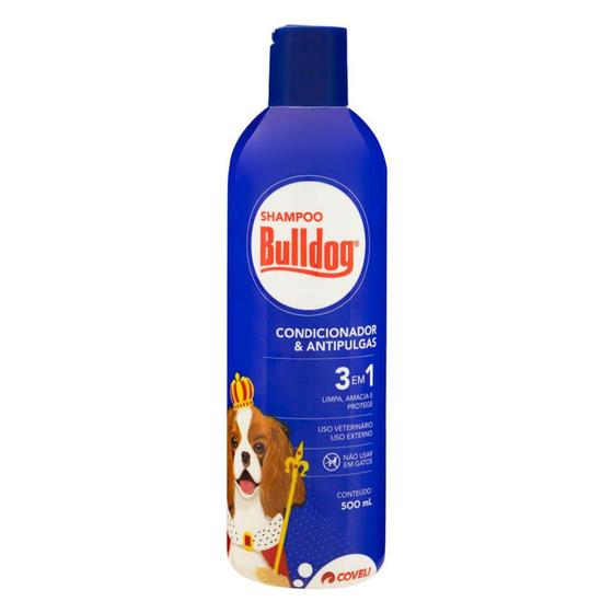 Imagem de Shampoo e Condicionador para Cães Bulldog Antipulgas 500ml - Coveli