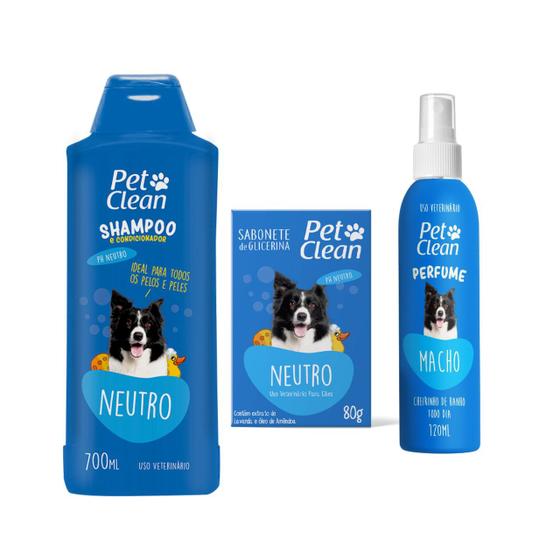 Imagem de Shampoo E Condicionador Para Cães Pet Clean +Sabonete +Perfume
