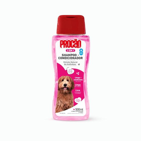 Imagem de Shampoo e Condicionador Pet Banho Brilho 2 em 1 Procão 500ml