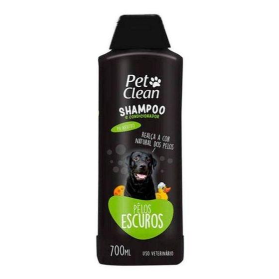 Imagem de Shampoo e Condicionador Pet Clean 2 em 1 Pelos Escuros 700m