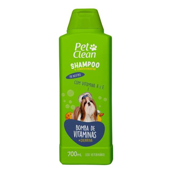Shampoo E Condicionador Pet Clean Bomba de Vitaminas 700 Ml Shampoo e