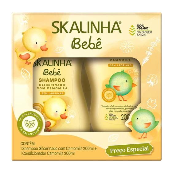 Imagem de Shampoo e Condicionador Skalinha Bebê Glicerinado com Camomila 200ml Cada