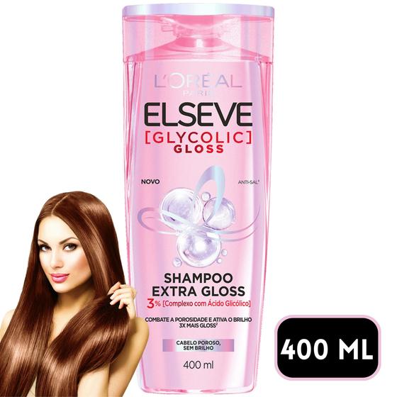 Imagem de Shampoo Elseve Paris Glycolic Gloss Loreal Serum Nova Linha