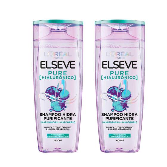 Imagem de Shampoo Elseve Pure Hialuronico 400ml - KIT C/ 2 UNIDADES