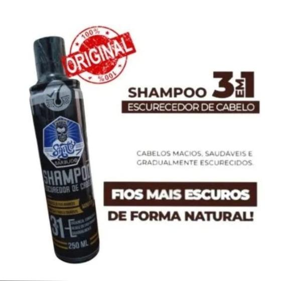 Imagem de Shampoo Escurecedor Cabelo E Barba Santo Barbudo 3 Em 1 Unissex 250Ml