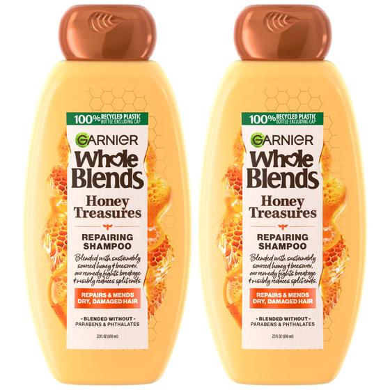 Imagem de Shampoo Garnier Whole Blends Honey Treasures Repair 650 ml x2