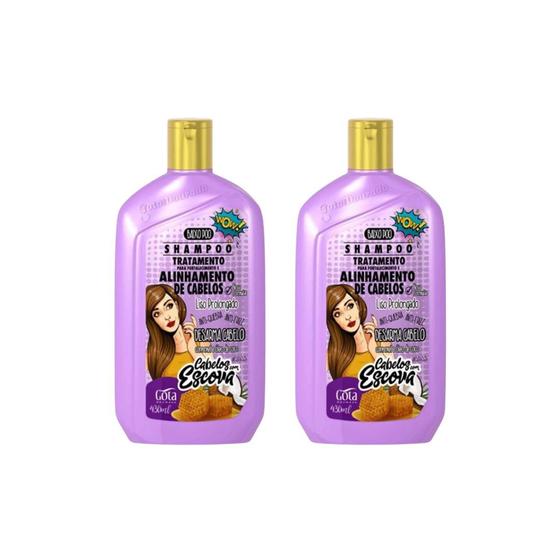 Imagem de Shampoo Gota Dourada 430ml Fortalecimento Escova - Kit C/2un