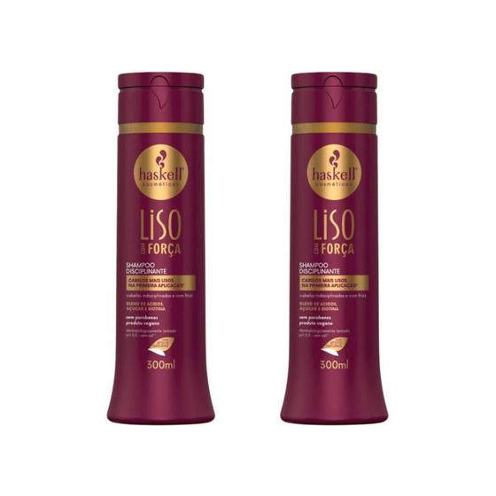 Imagem de Shampoo Haskell 300Ml Liso Com Força - Kit Com 2Un