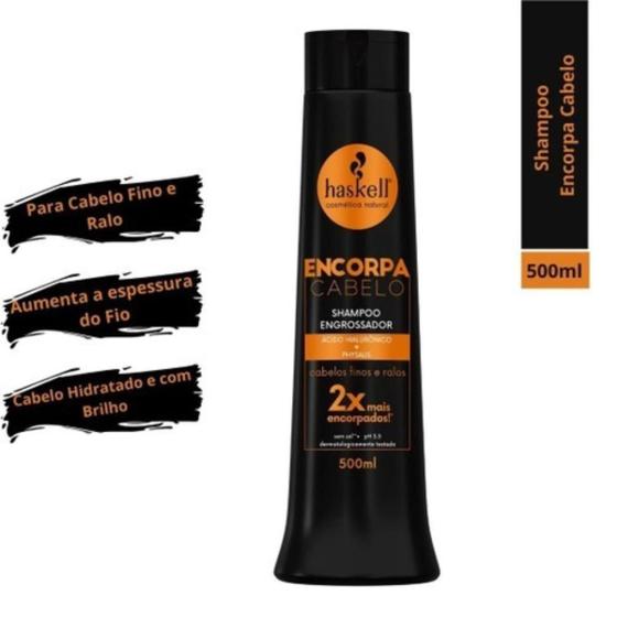 Imagem de Shampoo Haskell Engrossador Encorpa Cabelo 500ml - Cabelos 2x Mais Encorpados