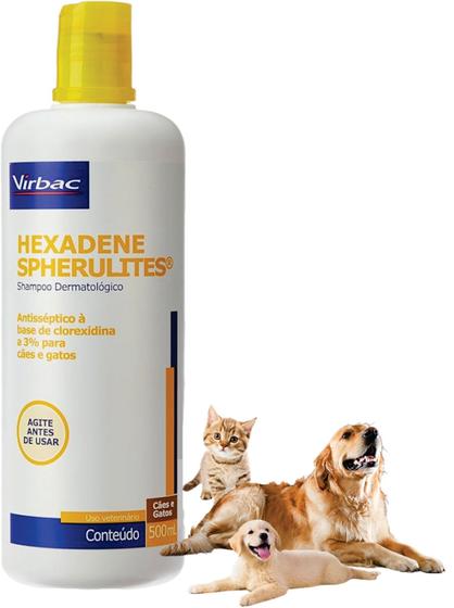 Imagem de Shampoo Hexadene Spherulites 500ml Virbac  Cachorros e Gatos - nota fiscal