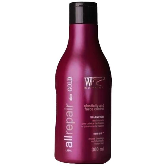 Imagem de Shampoo Hidratação Cabelos Com Química e Progressiva Pós Alisamento  Coloração Relaxamento Uso Diário All Repair WF Cosmeticos 300ml