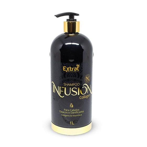 Imagem de Shampoo Hidratante Reparador Cabelos Danificados Infusion Collagen 1L