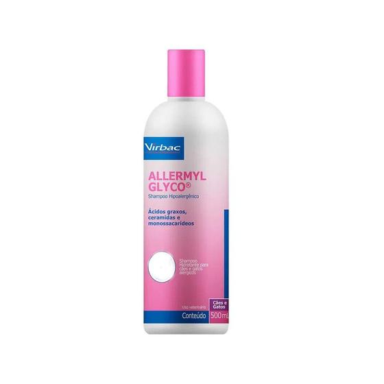 Shampoo Hidratante Virbac Allermyl Glico Para Animais 500Ml Shampoo e
