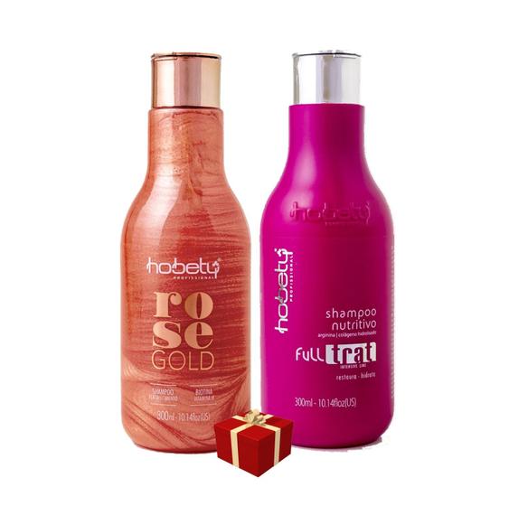 Imagem de Shampoo Hobety Rose Gold + Full Trat Nutritivo 300ml