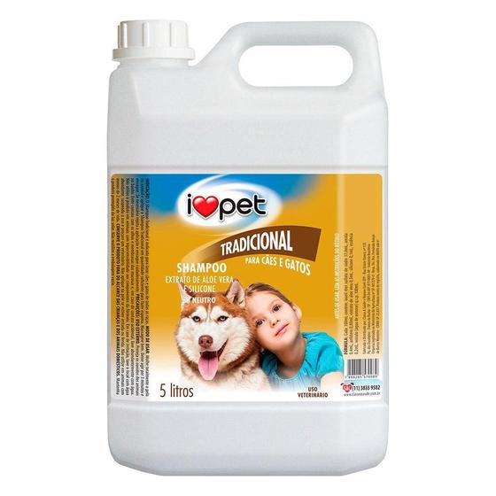 Shampoo I Love Pet Tradicional para Cães e Gatos 5 Litros Shampoo e