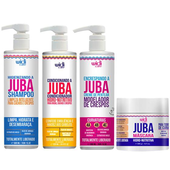 Imagem de Shampoo Juba + Condicionador + Encrespando + Máscara Juba Widi Care