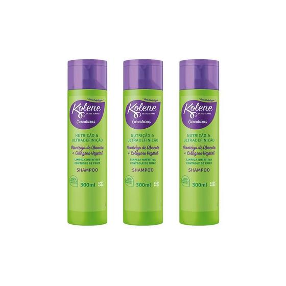 Imagem de Shampoo Kolene 300Ml Curvaturas - Kit Com 3Un