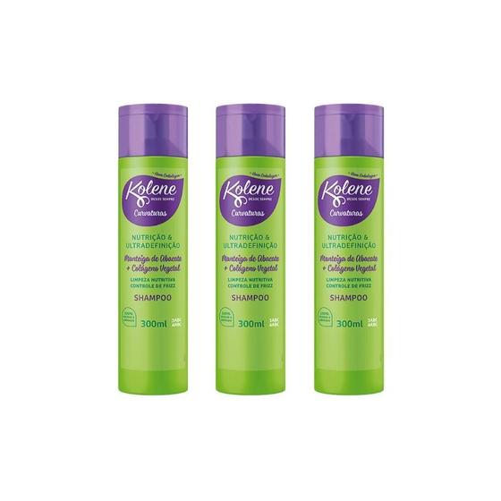 Imagem de Shampoo Kolene 300Ml Curvaturas - Kit Com 3Un