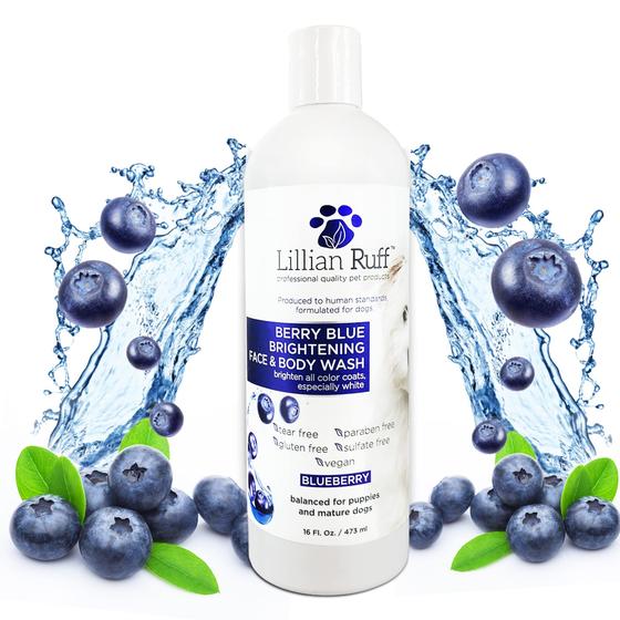 Imagem de Shampoo Lillian Ruff Berry Blue Brightening 473ml para cães