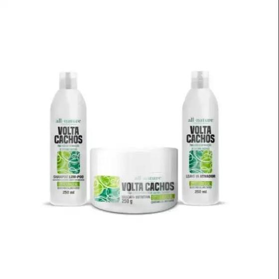 Imagem de Shampoo+Máscara+Leave-In Volta Cachos All Nature 750Ml