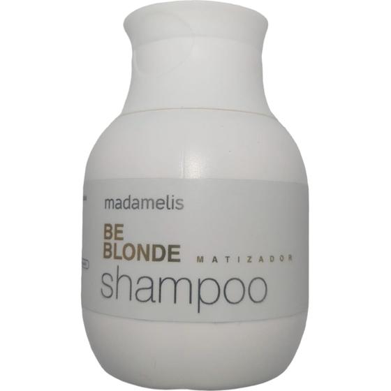 Imagem de Shampoo Matizador Be Blonde 60ml Madamelis Óleos de Argan Queratina Limpa Suavemente e Hidrata Protege a Cor do Desgaste