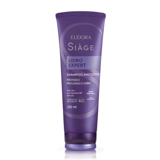 Imagem de Shampoo Matizador Loiro Expert Roxo Desamarelador Violeta Platinado 250ml Eudora Siàge