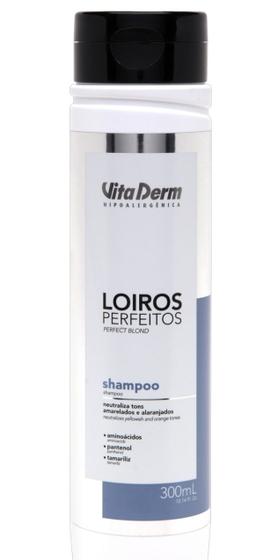 Imagem de Shampoo Matizador Loiros Perfeitos Cabelo Com Luzes 300ml Vita Derm