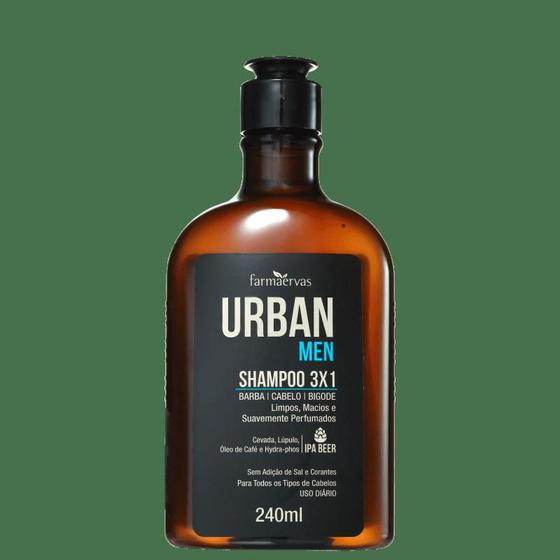 Shampoo Multifuncional Urban Men 3x1 Farmaervas 240ml Tracta
