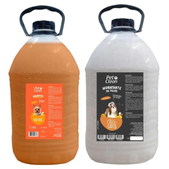 Shampoo Natural + Creme Hidratante 5 Litros Para Cães e Gatos Uso