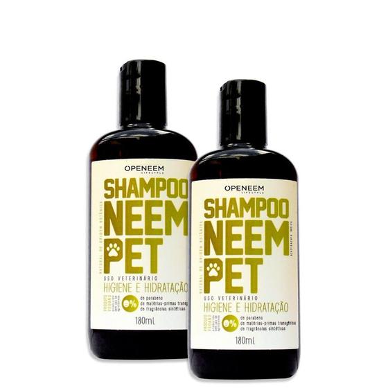 Imagem de Shampoo Neem Pet 180Ml Para Cães E Gatos Openeem - 2 Unid.