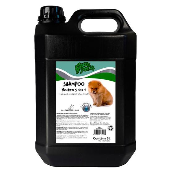 Imagem de Shampoo Neutro Green Pet Care 5 em 1 para Cães e Gatos - 5 Litros
