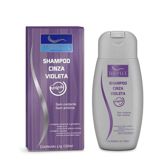 Imagem de Shampoo Nupill Cinza Violeta Cabelos Grisalhos/Loiros 120ml