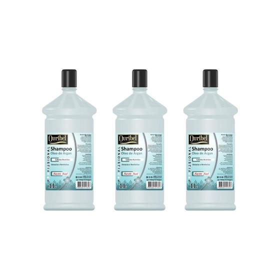 Imagem de Shampoo Ouribel 1000Ml Oleo De Argan - Kit C/3Un