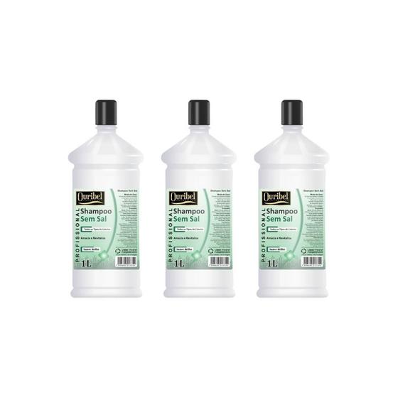 Imagem de Shampoo Ouribel 1000Ml Sem Sal - Kit C/3Un