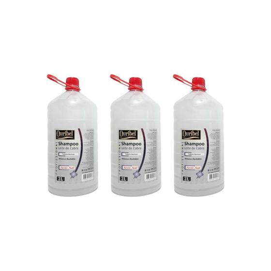 Imagem de Shampoo Ouribel 2000Ml Leite De Cabra - Kit C/3Un