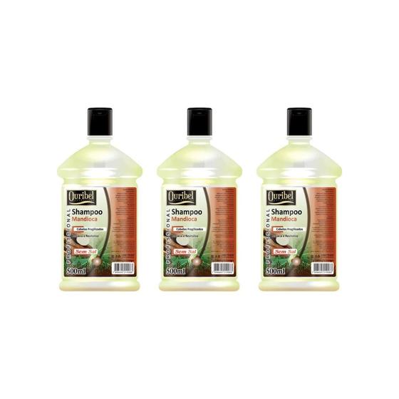 Imagem de Shampoo Ouribel Mandioca 500Ml - Kit C/3Un