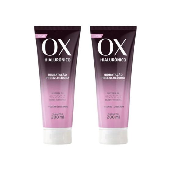 Imagem de Shampoo Ox 200Ml Hialuronico - Kit Com 2Un