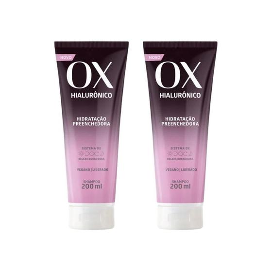 Imagem de Shampoo Ox 200Ml Hialuronico - Kit Com 2Un