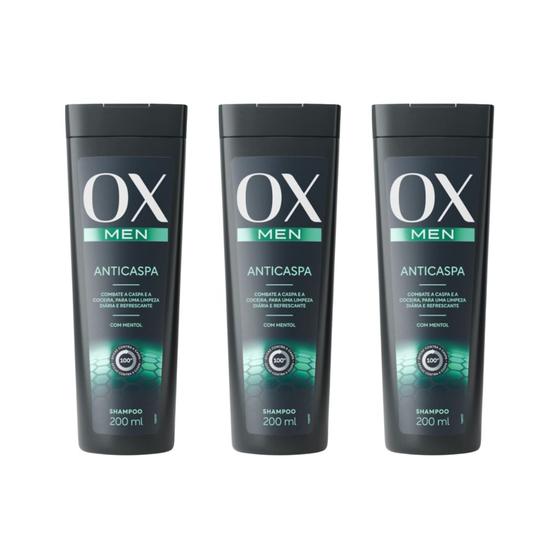 Imagem de Shampoo Ox 200ml Men Anticaspa - Kit C/ 3un