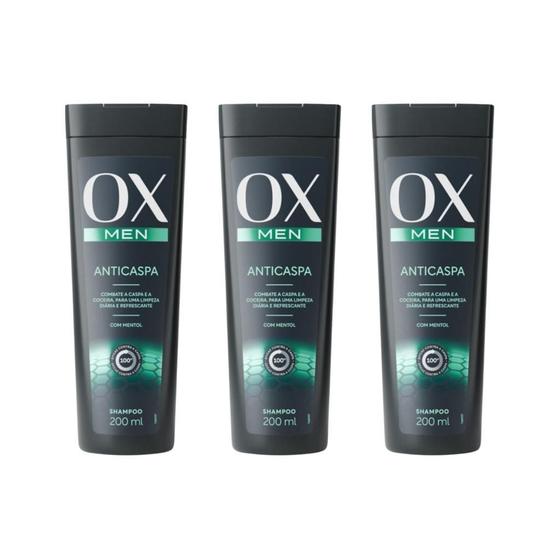 Imagem de Shampoo Ox 200Ml Men Anticaspa - Kit Com 3Un