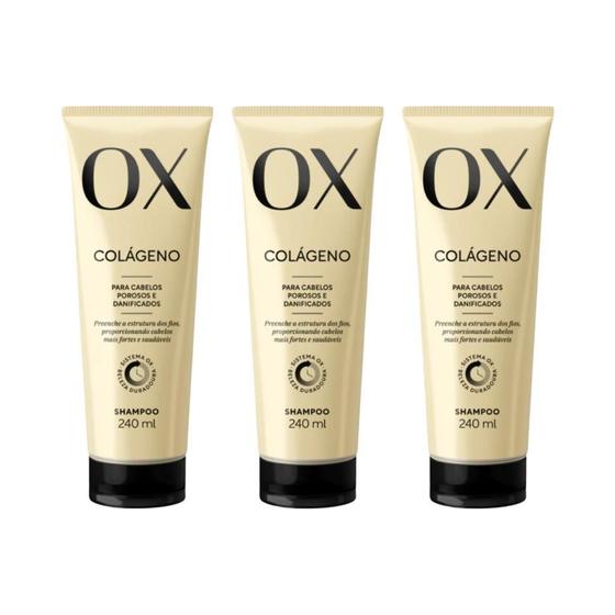 Imagem de Shampoo Ox 240Ml Colageno - Kit Com 3Un