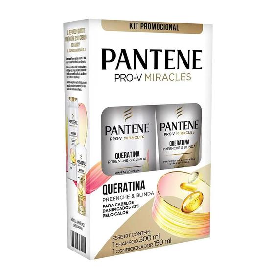 Imagem de Shampoo Pantene 300ml+Condicionador 150ml Queratina