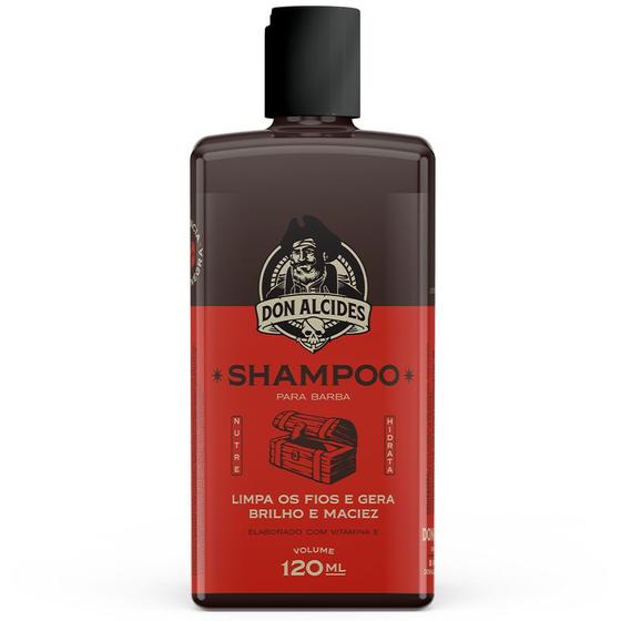 Imagem de Shampoo para Barba Negra Limpeza Brilho e Maciez 120mL Don Alcides