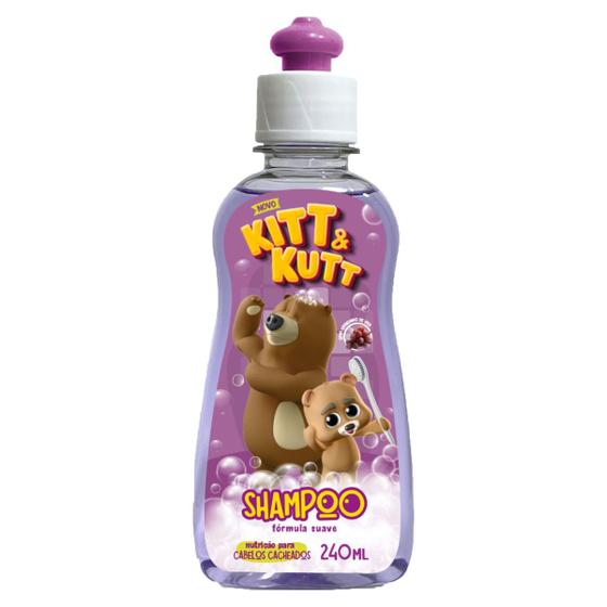 Imagem de Shampoo Para Cabelos Cacheados Infantil Com Cheirinho De Uva 240ml Kitt E Kutt Keratex