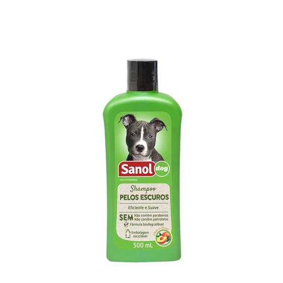 Imagem de Shampoo para cachorro cão pelo escuro Sanol 500ml