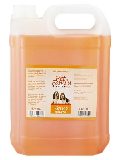 Imagem de Shampoo Para Cachorros E Gatos Pet Family Pêssego Suave 5L