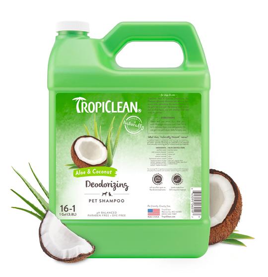 Imagem de Shampoo para cães TropicLean, desodorizante de aloe e coco 3,78 L