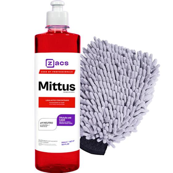 Imagem de Shampoo Para Carro Snow Foam Lava Autos Mittus 500ml Zacs Luva Microfibra JS